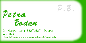 petra bodan business card